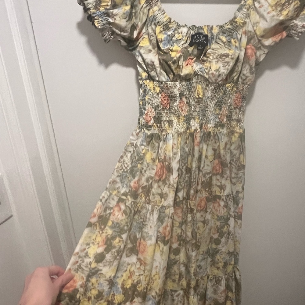 Danielle Bernstein Multicolor Smocked Floral Dress Women’s Size Small - Picture 9 of 9